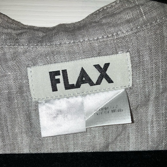 Women’s Small Full Button Flax Linen Shirt - Picture 2 of 3